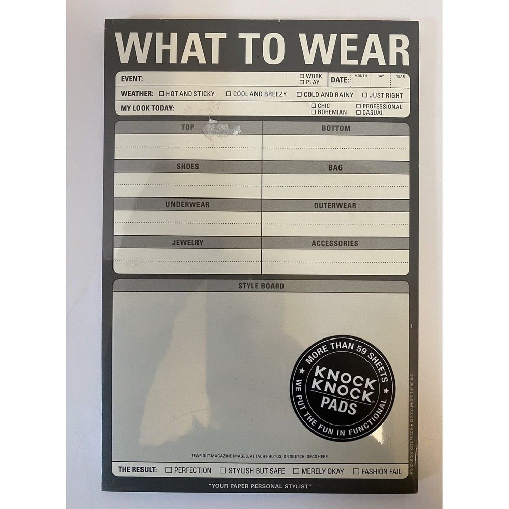 Knock‎ Knock WHAT TO WEAR clothing decision Notepad 60 sheets